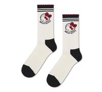 Happy Socks Hello Kitty Chaussettes en coton multicolores pour femme avec motifs Kitty, Hello Kitty Ribbon Baskets courtes Crew, 38-42