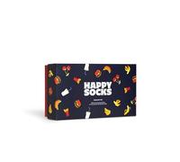 Happy Socks lot de 3 chaussettes en coton, fun chaussettes burger et banane drôles pour homme et femme