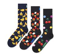 Happy Socks 3-Pack Classic Banana Socks Chaussettes, Multicolore, 41-46 (Lot de 3) Unisex