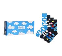 Happy Socks Lot de 4 chausettes durables -Motif nuage multicolore -Coffret cadeau pour homme et femme -Taille 36-40