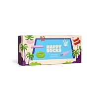 Happy Socks lot de 4 chaussettes drôles en coton, chaussettes piscine colorées et amusantes pour homme et femme