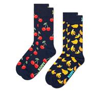 Happy Socks Mixte 2-pack Classic Cherry Chaussettes, Bleu, 41-46 EU