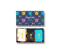 Happy Socks Mixte 3-pack Mixed Dog Socks Gift Set Calcetines, Vert-Bleu-Orange-Jaune-Rose-Blanc, 41-46 EU