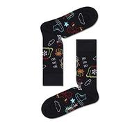 Happy Socks Mixte Happy Ho Ho Ho Socks, Black-White-Blue-Yellow, 36-40 EU
