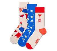 Happy Socks Pack De 3 Chaussettes Unisex - Boîte Cadeau, Couleurs Mélangées