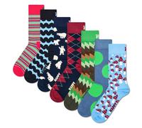Happy Socks Pack De 7 Chaussettes Unisex - Boîte Cadeau, Couleurs Mélangées