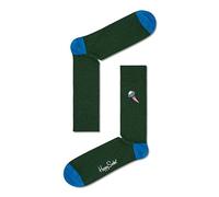 Happy Socks Ribbed Embroidery UFO Chaussettes Hautes Imprimé Unisexe Adulte, multicolore, 41-46