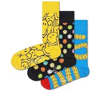 Happy Socks Smiley 3-Pack Gift Set Chaussettes, Multicolore, M Homme