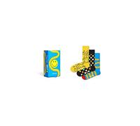 Happy Socks Smiley 3-Pack Gift Set Chaussettes, Multicolore, S Femme