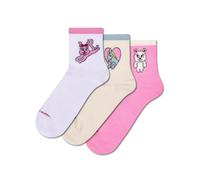 Happy Socks Socquettes 3-Pack Cuties Mini Crew Sneaker Coton Homme Femme Blanc 36-40