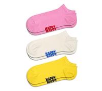 Happy Socks Solids Edition - Chaussettes colorées en coton bio - Chaussettes unies pour homme et femme, Lot de 3 paires de chaussettes solides - Rose, blanc et jaune, 38-42