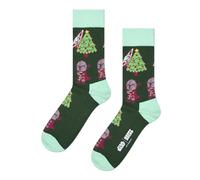 Happy Socks Star Wars GROGU SNOWFLAKE SNEAKER SOCK Collection de Noël, vert, 41-46
