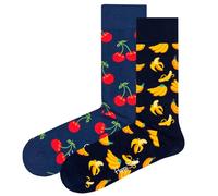 Happy Socks Unisexe Chaussettes, 2er Paquet - Classic Crew, Coton Organique,