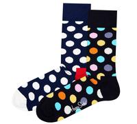 Happy Socks Unisexe Chaussettes, 2er Paquet - Classic Crew, Coton Organique,
