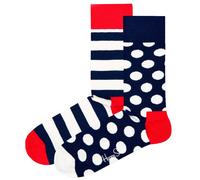 Happy Socks Unisexe Chaussettes, 2er Paquet - Classic Crew, Coton Organique,