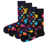 Happy Socks Unisexe Chaussettes, 4er Paquet - Classic Crew, Coton Organique,