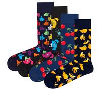 Happy Socks Unisexe Chaussettes, 4er Paquet - Classic Crew, Coton Organique,