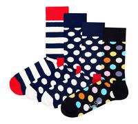 Happy Socks Unisexe Chaussettes, 4er Paquet - Classic Crew, Coton Organique,