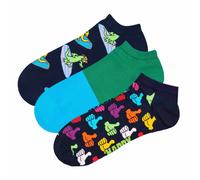 Happy Socks Unisexe Sneaker-Socken, 3er Paquet - Bas Chaussettes, Motif, Mélange
