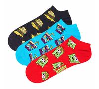 Happy Socks Unisexe Sneaker-Socken, 3er Paquet - Bas Chaussettes, Motif, Mélange