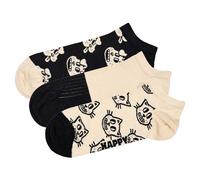 Happy Socks Unisexe Sneaker-Socken, 3er Paquet - Bas Chaussettes, Motif, Mélange