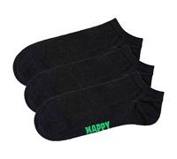 Happy Socks Unisexe Sneaker-Socken, 3er Paquet - Solide Bas , Baumwollmischu