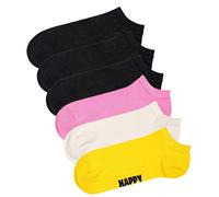 Happy Socks Unisexe Sneaker-Socken, 6er Paquet - Solide Bas , Baumwollmischu