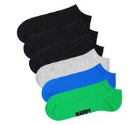 Happy Socks Unisexe Sneaker-Socken, 6er Paquet - Solide Bas , Baumwollmischu