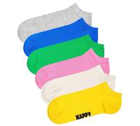 Happy Socks Unisexe Sneaker-Socken, 6er Paquet - Solide Bas , Baumwollmischu