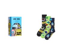 Happy Socks x Star Wars - Lot de 3 Chaussettes Star Wars pour les Grands Fans - avec Motifs Yoda et Dark Vador