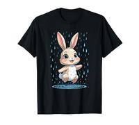 Happy Spring Bunny sautant dans Les flaques de Pluie T-Shirt