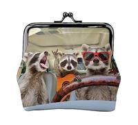 Happy Squirrel Wallet for Women Coin Purse Kiss Lock Change Purse Wallet Card Holder Buckle Purse Cute Small PU Leather Pocket Wallet for Women Ladies Clutch Purse Happy Squirrel