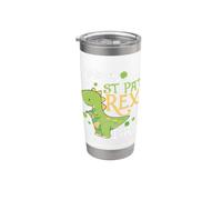 Happy St. Pat Rex Dinosaure T-Rex Jour Saint Patrick Gobelet isotherme en acier inoxydable double paroi