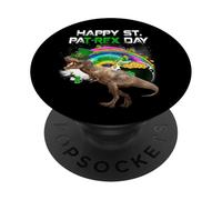Happy St Pat T-Rex Day Funny Dinosaur St Patricks Day PopSockets PopGrip Adhésif