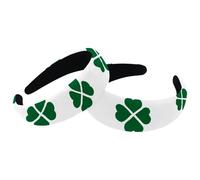 Happy St Patrick Lucky Green Clover-1154 Lot de 2 bandeaux de maquillage antidérapants pour femme
