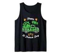 Happy St. Patrick's Day Green Truck Buffalo Plaid Trèfle Débardeur