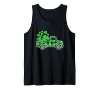 Happy St. Patrick's Day Green Truck Buffalo Plaid Trèfle Débardeur