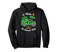 Happy St. Patrick's Day Green Truck Buffalo Plaid Trèfle Sweat à Capuche