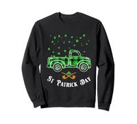 Happy St. Patrick's Day Green Truck Buffalo Plaid Trèfle Sweatshirt