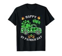 Happy St. Patrick's Day Green Truck Buffalo Plaid Trèfle T-Shirt