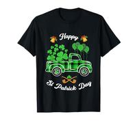 Happy St. Patrick's Day Green Truck Buffalo Plaid Trèfle T-Shirt