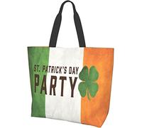 Happy St. Patrick's Day Vintage Tote Bag Large Casual Women Shoulder Handbags Réutilisable Grocery Bags for Work Shopping Travel Beach