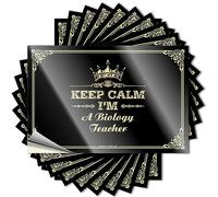 Happy Sticker Autocollant esthétique, motif mignon pour carnet de fléchettes | Gobelet en vinyle amovible Keep Calm I'm A Biology Teacher (8 x 12 cm)