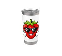 Happy Strawberry Thumbs Up Summer Cool Vibes Gobelet isotherme en acier inoxydable double paroi
