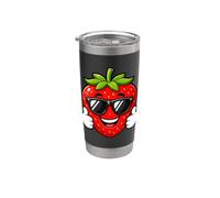 Happy Strawberry Thumbs Up Summer Cool Vibes Gobelet isotherme en acier inoxydable double paroi