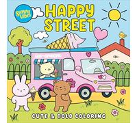 Happy Street Coloring Book - Bold, Uplifting Animal Scenes to Color - 20 Perforated Pages, Thick Art Paper with Built-In Page Shield - Relaxing Gift for Kids, Teens & Adults (Vibes)