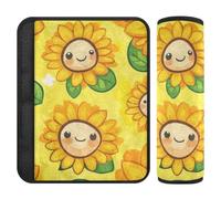 Happy Sunflower Lot de 2 sangles de ceinture de sécurité pour libérer le stress sur votre cou et vos épaules pour la plupart des voitures