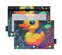 Happy Sweet Pet Trousse à crayons en plastique pour classeur à anneaux avec trois anneaux pour enfants Accessoires de papeterie