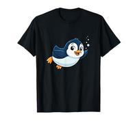 Happy Swimming Cute Baby Pingouin Cartoon T-Shirt
