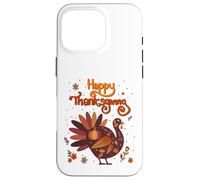 Happy Thanksgiving avec Autumn Leaf Turkey Art Coque pour iPhone 16 Pro